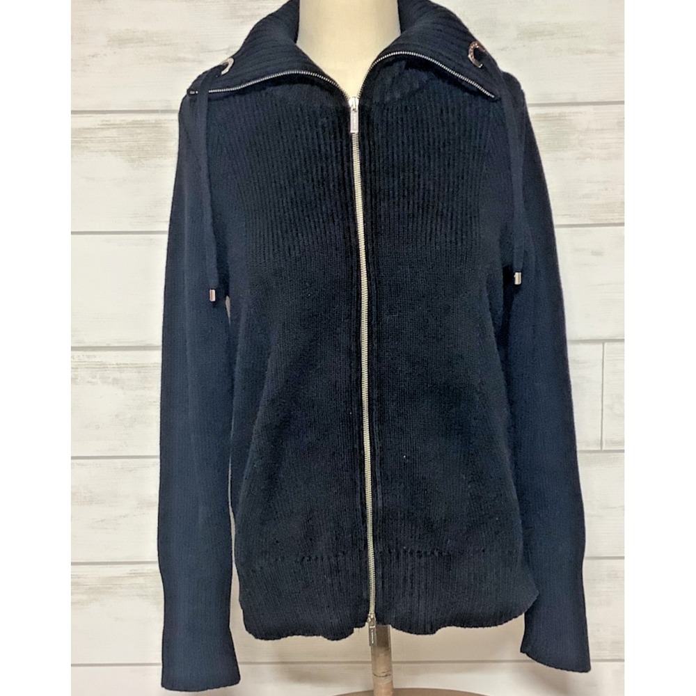Lauren Ralph Lauren Black Full Zip Cardigan Sweater Size 1X